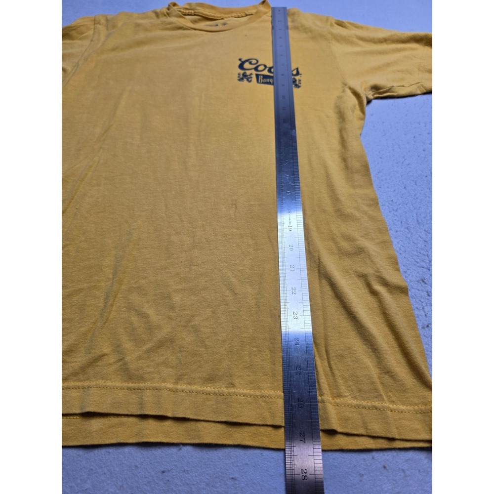 Tee Luv T-Shirt Mens Medium Mustard Coors Banquet Beer Golden Colorado Waterfall - Picture 6 of 7